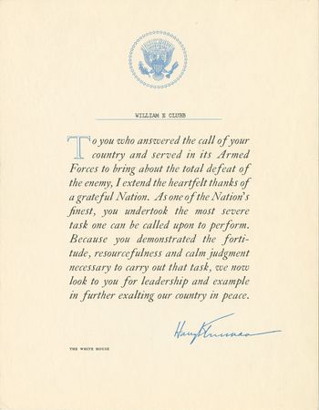 Lot #325 Robert Oppenheimer: Oppenheimer recognizes a Manhattan Project machinist's 