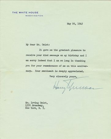 Lot #140 Harry and Bess Truman Group Lot - Image 1