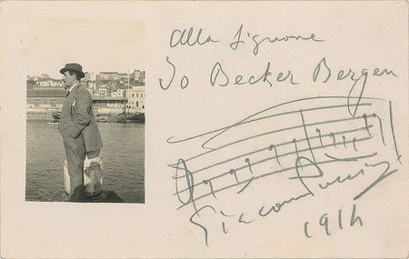 Lot #664 Giacomo Puccini: Unique dual musical quote, featuring Puccini's 