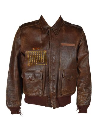 Lot #340 World War II USAAF B-26 Marauder Crew A-2 Flight Jacket with Painted Decorations: Superb 