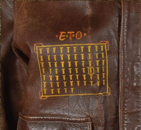 Lot #340 World War II USAAF B-26 Marauder Crew A-2 Flight Jacket with Painted Decorations: Superb 
