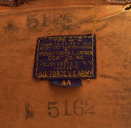 Lot #341 World War II USAAF 8th Air Force A-2 Flight Jacket with Unit Patch and Painted Decorations: Hand-painted A-2 from the 8th Air Force's 