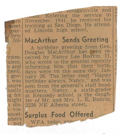 Lot #322 Douglas MacArthur: 