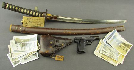 Lot #319 Japanese Sword and Pistol Surrendered by