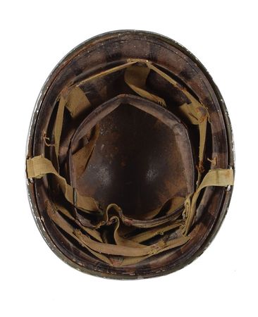 Lot #338 World War II US M1 Fixed Bail Helmet with Camouflage Pattern Helmet - Image 3