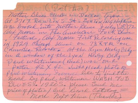 Lot #733 Whistlin' Alex Moore - Image 2