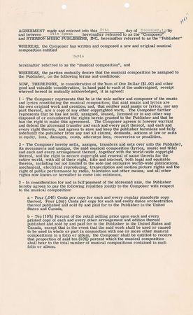 Lot #739 Otis Spann Signed Document - Image 1