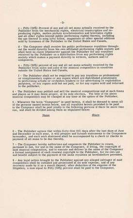 Lot #739 Otis Spann Signed Document - Image 2