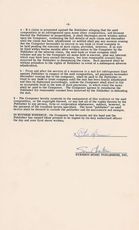 Lot #739 Otis Spann Signed Document - Image 3