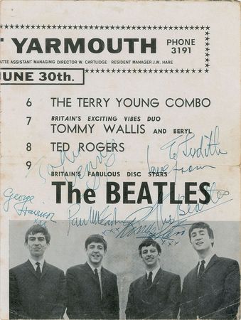 Lot #685 Beatles: Scarce early concert program, signed a day before recording 'She Loves You' - Image 1