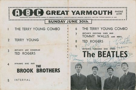 Lot #685 Beatles: Scarce early concert program, signed a day before recording 'She Loves You' - Image 2