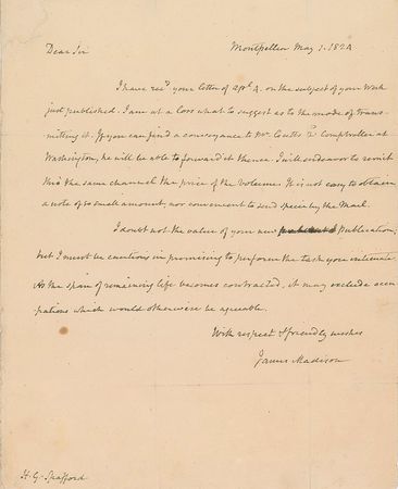 Lot #5 James Madison: As the span of remaining