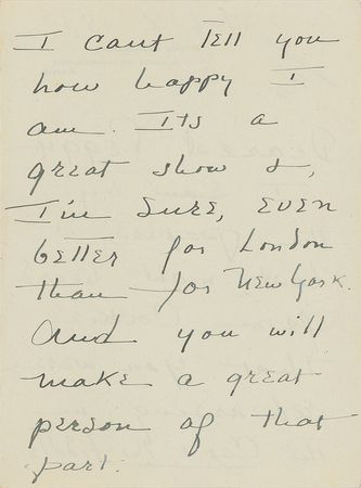 Lot #681 Cole Porter: Cole Porter to Peggy Wood, on her role in The Cat and the Fiddle - Image 2