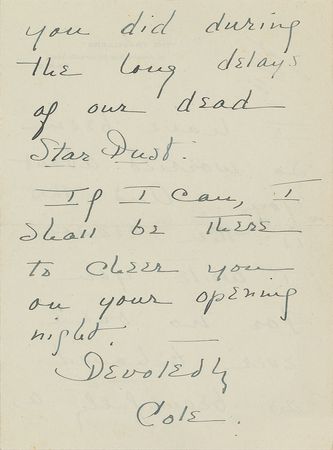 Lot #681 Cole Porter: Cole Porter to Peggy Wood, on her role in The Cat and the Fiddle - Image 4