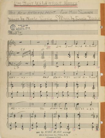 Lot #675 Eubie Blake: Handwritten music for Eubie Blake's 