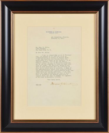 Lot #58 Warren G. Harding: 