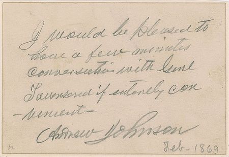 Lot #35 Andrew Johnson Signed Note