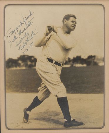 Lot #1079 Babe Ruth: Vintage post-swing photo of the Bambino - Image 1