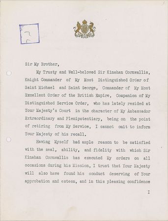 Lot #235 King George VI: George VI writes to the King of Iraq - Image 1