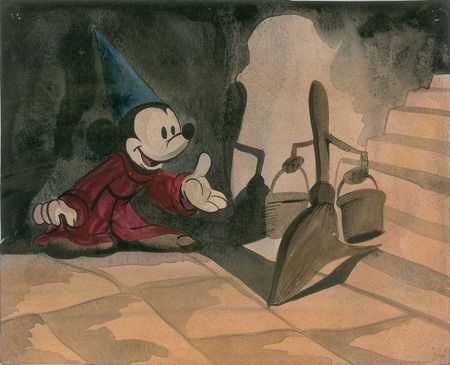 Lot #1168 Mickey Mouse watercolor concept painting from Fantasia: Amazing 