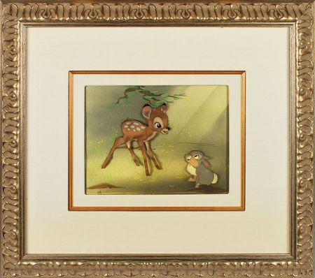 Lot #1182 Bambi and Thumper production cels from Bambi: Desirable Bambi and Thumper display from Disney Courvoisier Galleries - Image 1