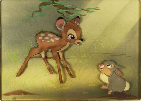 Lot #1182 Bambi and Thumper production cels from Bambi: Desirable Bambi and Thumper display from Disney Courvoisier Galleries - Image 2