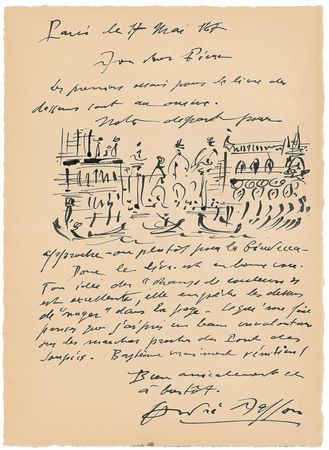 Lot #512 Andre Masson: Magnificent sketch for the founder of Art de France - Image 1
