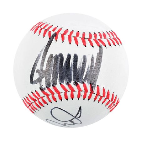 Lot #146 Donald Trump and Mike Pence: Rawlings baseball signed by Trump and Pence - Image 1