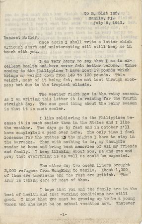 Lot #321 Douglas MacArthur: To the mother of a POW killed in the Sinyo Maru incident: 