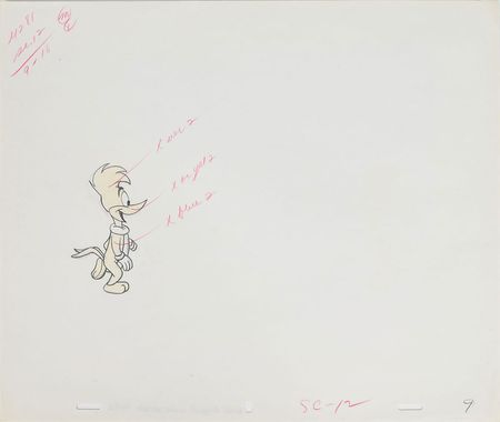 Lot #1275 Group of (10) Woody Woodpecker Production Drawings and a Walter Lantz Signed Check Group Lot - Image 1