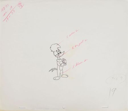 Lot #1275 Group of (10) Woody Woodpecker Production Drawings and a Walter Lantz Signed Check Group Lot - Image 2