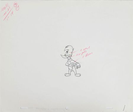 Lot #1275 Group of (10) Woody Woodpecker Production Drawings and a Walter Lantz Signed Check Group Lot - Image 6