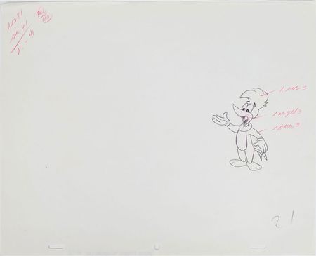 Lot #1275 Group of (10) Woody Woodpecker Production Drawings and a Walter Lantz Signed Check Group Lot - Image 7