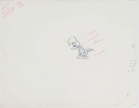 Lot #1275 Group of (10) Woody Woodpecker Production Drawings and a Walter Lantz Signed Check Group Lot - Image 9