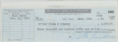 Lot #861 Marilyn Monroe Check - Image 2