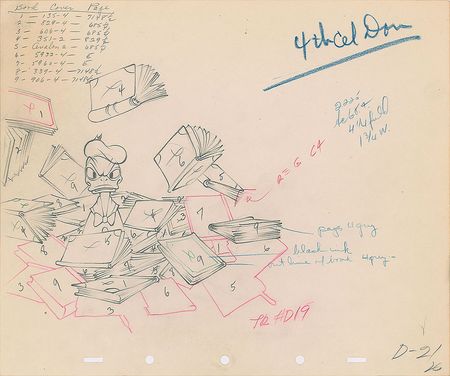 Lot #1158 Donald Duck and Studio Cop production drawings from The Autograph Hound Production Drawings - Image 1