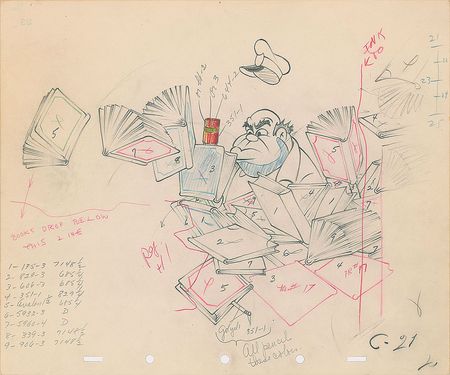 Lot #1158 Donald Duck and Studio Cop production drawings from The Autograph Hound Production Drawings - Image 2