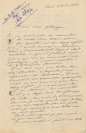 Lot #494 Frederic-Auguste Bartholdi Handwritten Letter Signed - Image 1
