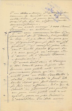 Lot #494 Frederic-Auguste Bartholdi Handwritten Letter Signed - Image 2