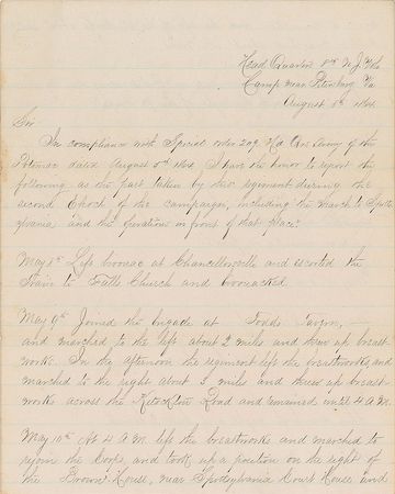 Lot #392 Civil War: War-dated military report 