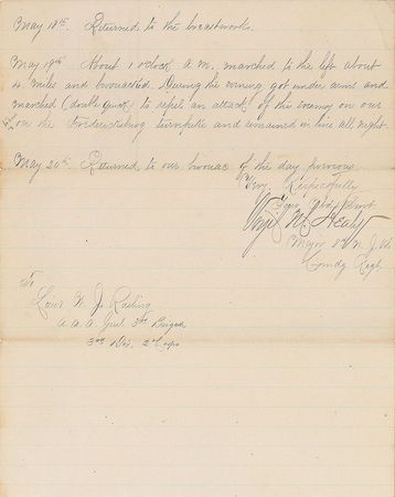 Lot #392 Civil War: War-dated military report 