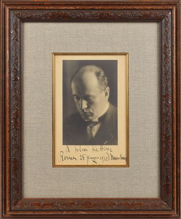 Lot #324 Benito Mussolini Signed Photograph