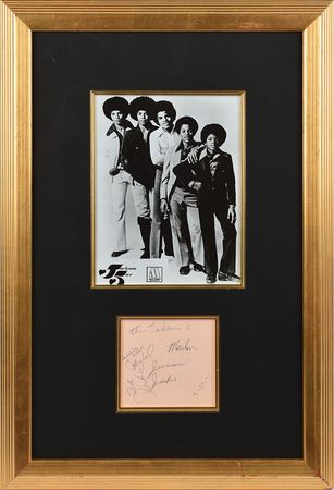 Lot #695 Jackson Five: Superb 1971 signatures of the Jackson 5 - Image 1