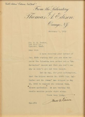 Lot #181 Thomas Edison: 