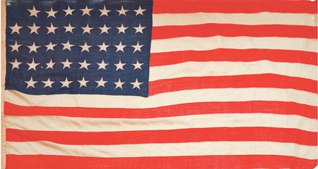 Lot #385 Indian Wars: 38-Star American Flag: Desirable 38-star American flag, once displayed at Fort Benning - Image 1