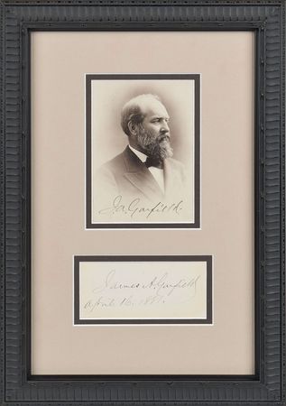 Lot #42 James A. Garfield: Rare 1881 signature as president, plus a beautifully signed portrait - Image 1