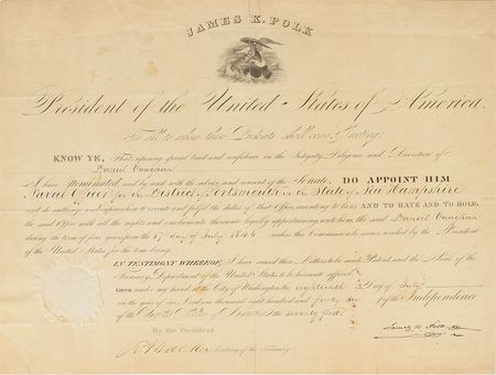 Lot #22 James K. Polk Signed Document