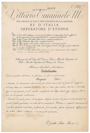 Lot #370 Benito Mussolini and Vittorio Emanuele III - Image 1