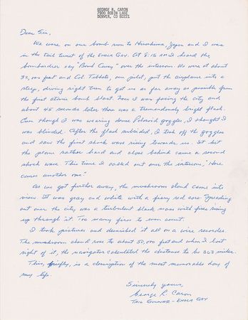Lot #314 Enola Gay: George Caron: A firsthand