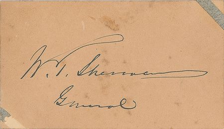 Lot #422 William T. Sherman Visiting Card - Image 1
